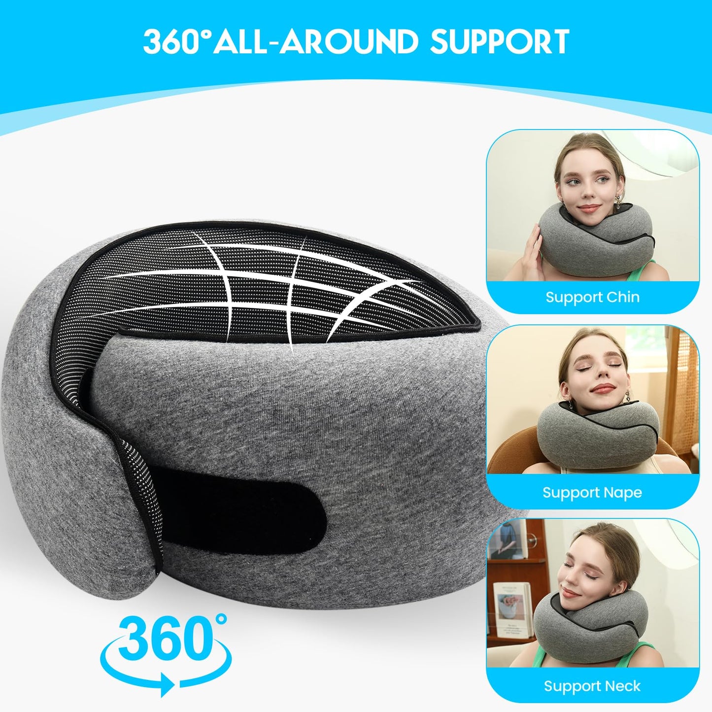 2024 New Memory Foam Travel Pillow for Airplanes,Neck Pillow for Traveling,Neck Plus Travel Pillow,Neck Plus Travel Neck Pillow