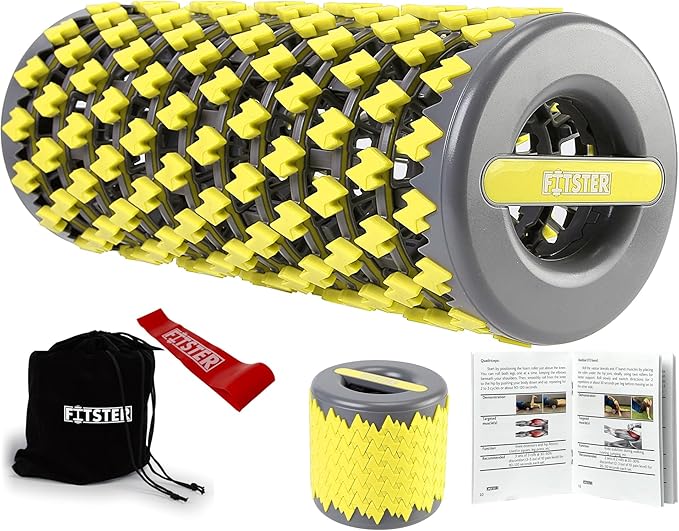 Collapsible Premium Foam Roller for Sore Muscles, Tissue, for Tension and Pain Relief | Massage Rollers for Maximum Tension Relief ∣ High Density Foam for Deep Tissues, Thigh, Arms (Yellow)