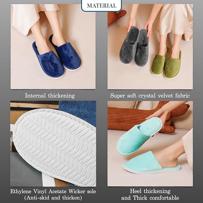 6-10 Pairs Spa Slippers, Non Slip Disposable Slippers For Guest, Washable Reusable, Which Can Be Used As Women Men, House, Indoor, Bathroom, Bedroom, Hotel, Bride Slippers