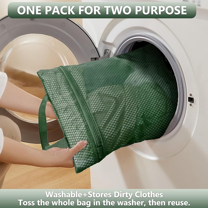 8 Set Packing Cubes for Travel, Gifts for Women Mom,Anti-Tearing Suitcase Organizer for Luggage with Shoe & Hanging Toiletry Bag,OlarHike Vacation Essentials & Accessories for Cruise Ship,Dark Green