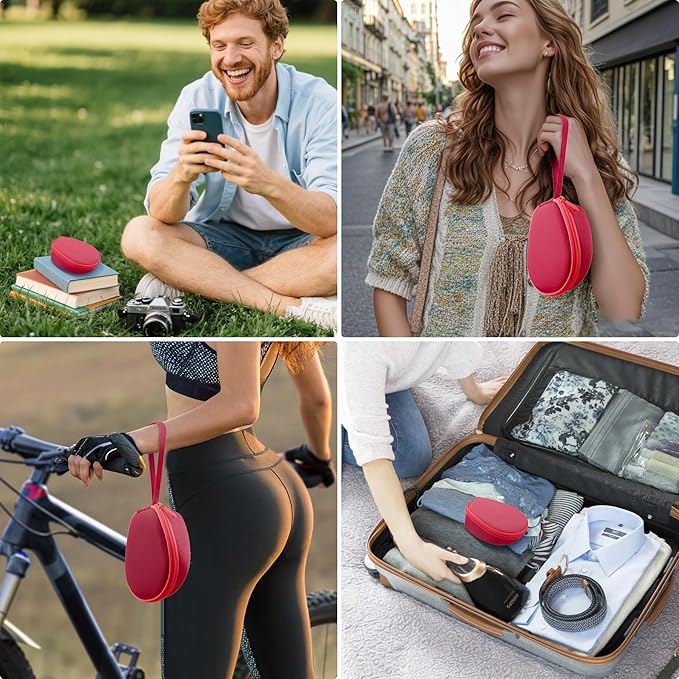 co2CREA Hard Case for SHOKZ New OpenRun Pro 2/1/Mini, OpenRun Standard/Mini, OpenMove, OpenSwim Pro, OpenSwim, Compatible with All SHOKZ Open-Ear Bone Conduction Sport Headphones, Red Case