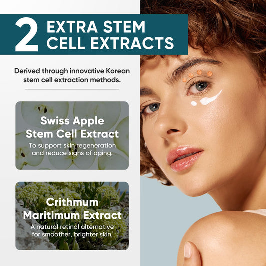 Elvira Dual Eye Cream for Dark Circles, Puffiness, Eye Bags, Wrinkles, Age-Defying, Tightening, and Moisturizing with Advanced Retinol, Five-Peptide Complex, and Stem Cell Extracts – 0.68 OZ