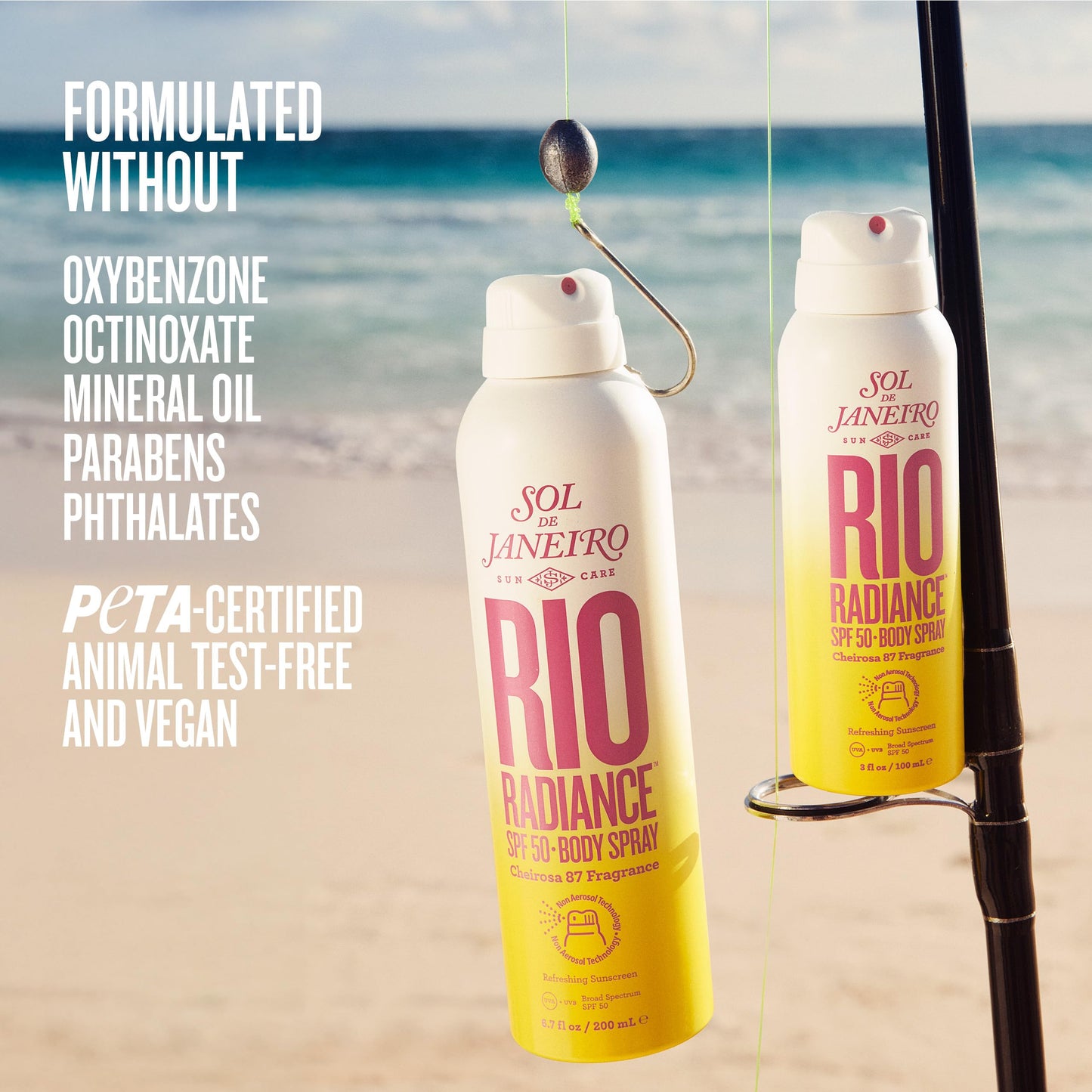 SOL DE JANEIRO Rio Radiance SPF 50 Body Spray Broad Spectrum | Spray Sunscreen for Body | Niacinamide and Antioxidants | Sheer Coverage | UV Protection | Travel Size Sunscreen | 3.4 fl oz