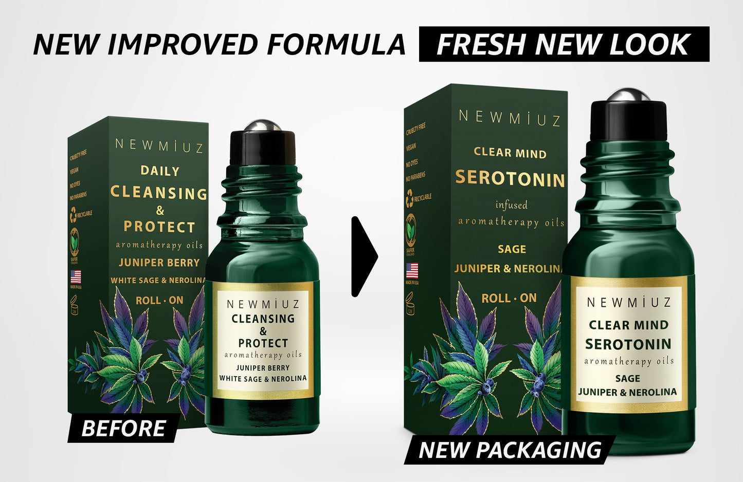 Stress Relief Roll On Essential Oil Sage Juniper Berry Spiritual Energy Clearing Protection Destress Smokeless Smudging Calm Aromatherapy Gifts Women