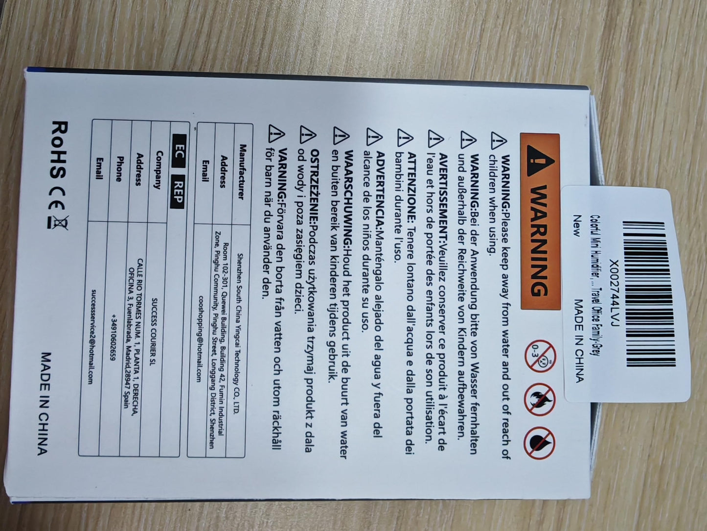 Colorful Mini Humidifier, USB Rechargeable Humidifier, small humidifier, 4 Modes Super Quiet, Humidifiers For Bedroom,Suitable For Travel Office Family Baby Bedroom-Grey