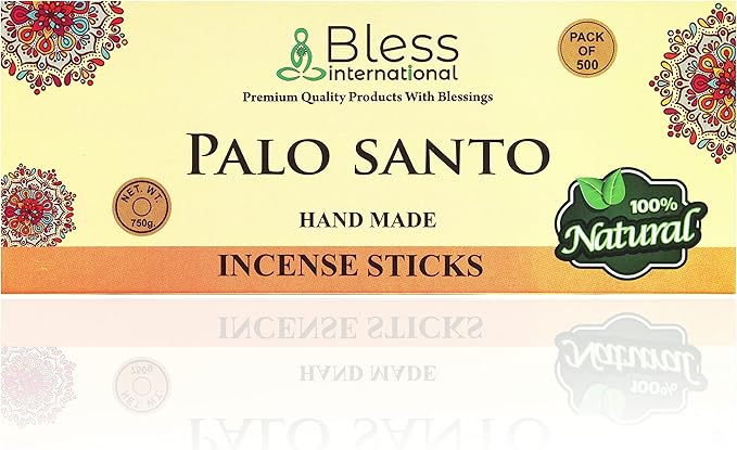 Bless-Palo-Santo 100%-Natural-Handmade-Hand-Dipped-Incense-Sticks Organic-Chemicals-Charcoal-Free Purification-Relaxation-Positivity-Yoga-Meditation Best-Woods-Scent (500 Sticks (26 OZ))