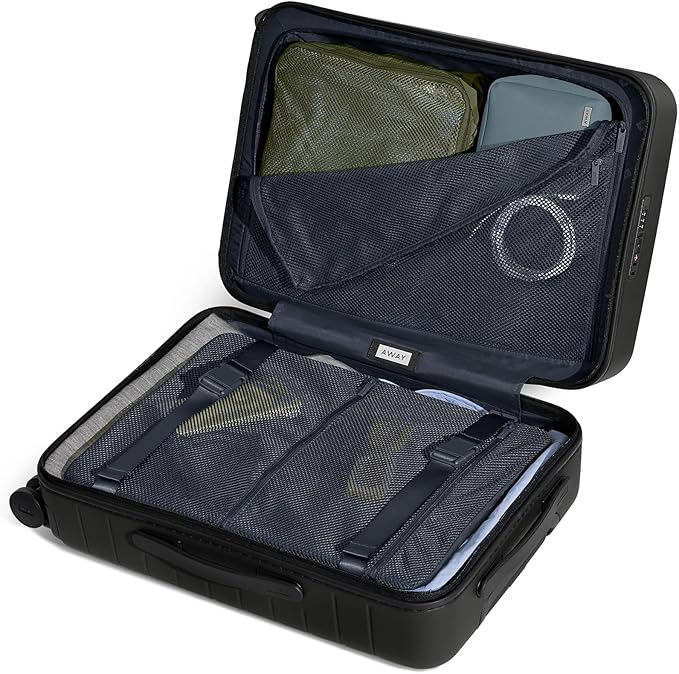 Away Bigger Carry-On Luggage, Lightweight Hardside Large Suitcase with Spinner Wheels, TSA Lock, Airline Approved, Jet Black