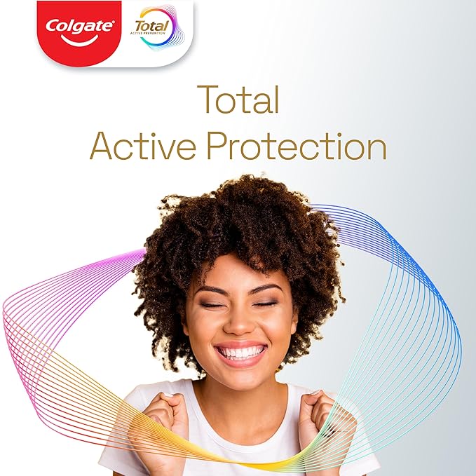 Colgate Total Battery Powered Toothbrush, 1 Pack, Soft Bristled Battery Toothbrush for Adults, Includes 2 AAA Batteries and Built in 2 Minute Timer, Sensitive and Regular Brushing Modes, White