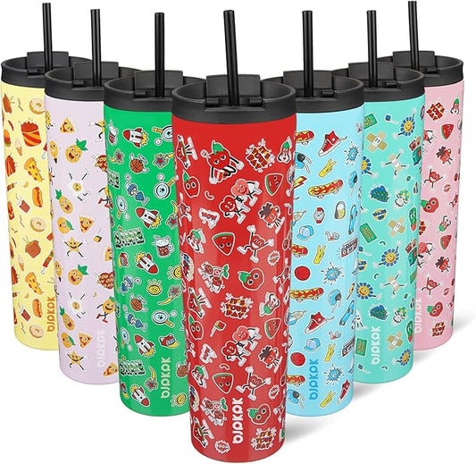 BJPKPK 34oz Skinny Tumbler With lid And Straw Stainless Steel Travel Coffee Mug Insulated Tumblers Cups,Passionate Red