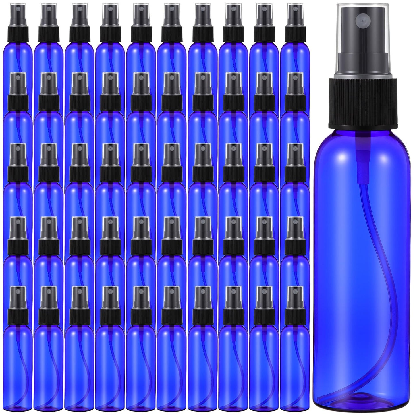 Lemecima 50 Pack 2 Oz Plastic Spray Bottles Reusable Mini Travel Size Perfume Refillable Mist Sprayer Empty Spritz Bottle for Household Use Essential Oil Cleaning