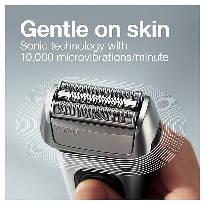 Braun Electric Razor for Men, Series 8 8467cc Electric Foil Shaver with Precision Beard Trimmer, Cleaning & Charging SmartCare Center, Galvano Silver