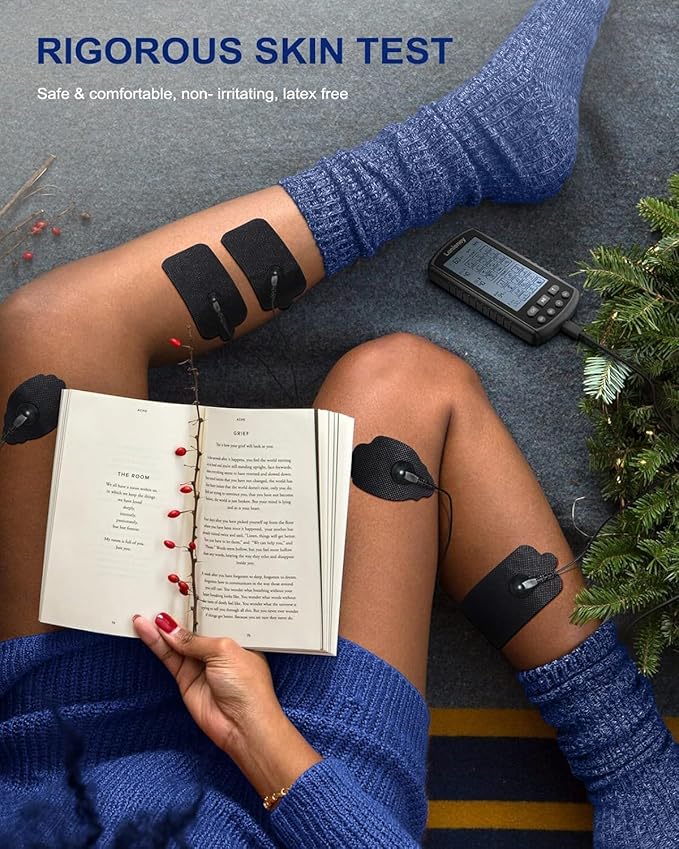 40 Pcs TENS Pads Electrodes, Reusable Long-Lasting Self-Adhesive Non-Irritating Snap for Tens Unit Replacement Patches with Standard 3.5mm Snap-on Connector, Compatible with Belifu, Brilnurse