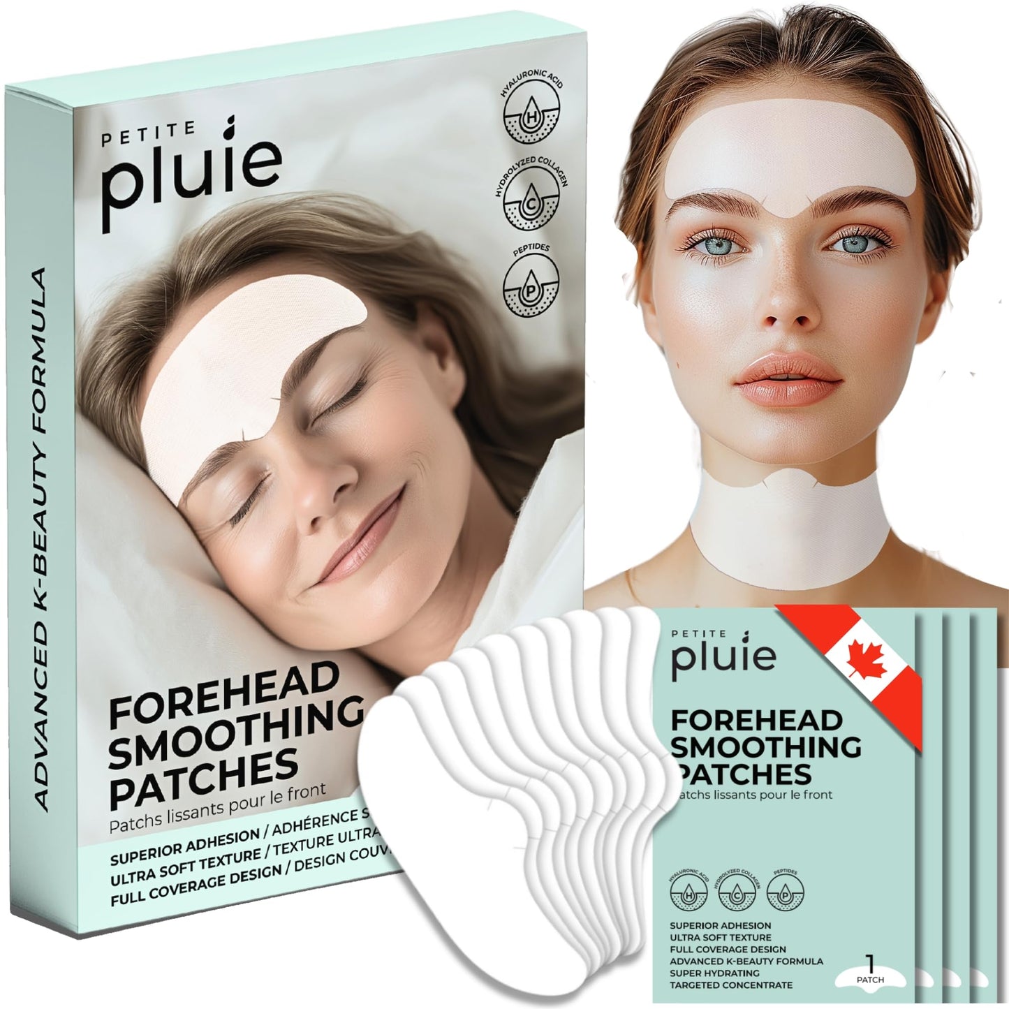 Advanced Forehead Wrinkle Patches Overnight - Anti Wrinkle Patches with Collagen, Peptides, Vitamin E - Strong Adhesion with Full Coverage for Forehead Wrinkles & 11 Lines, Made in Korea, 10 Count
