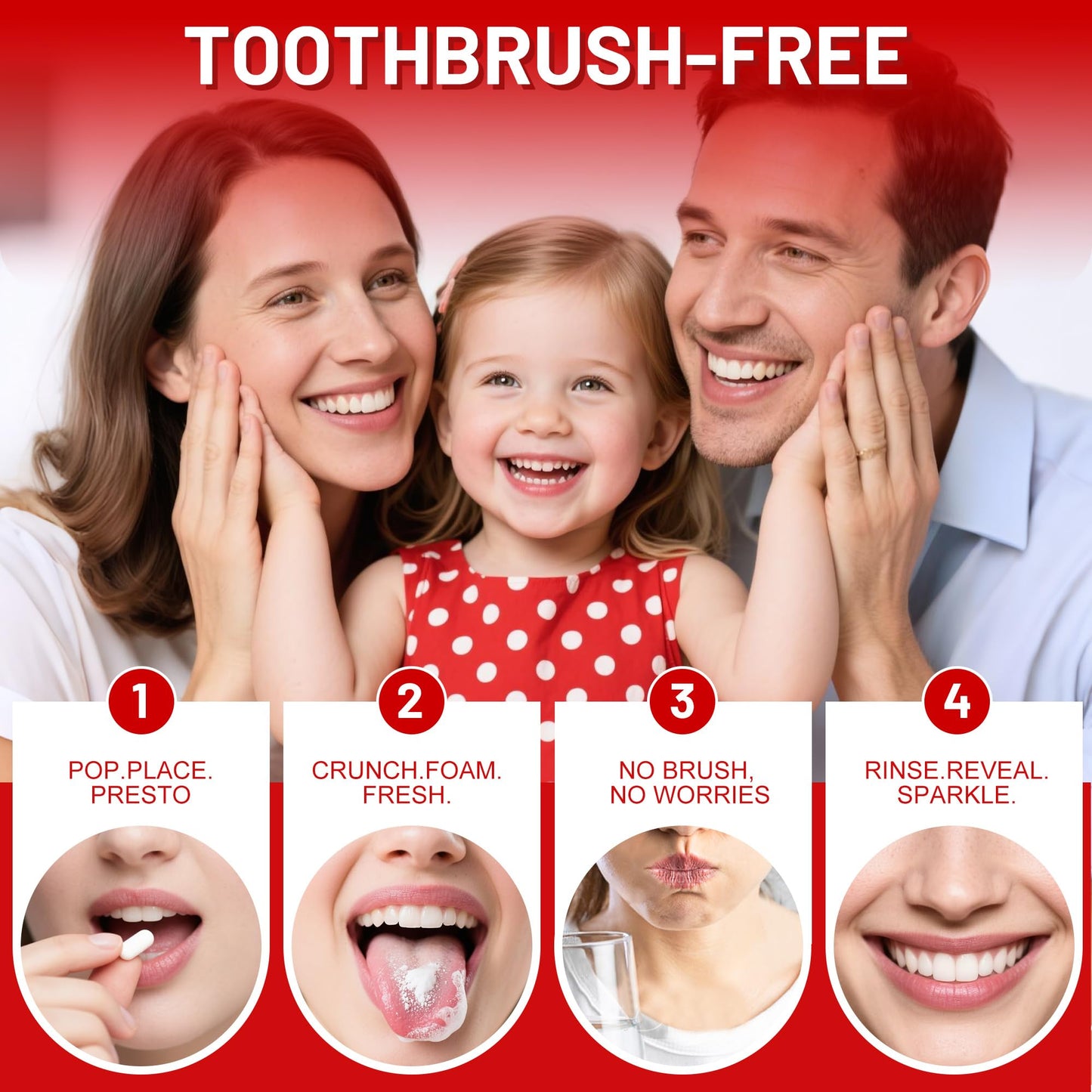 SP-6 Probiotics & Hydroxyapatite Toothpaste Tablets - Remineralizing Enamel Repair, Fluoride-Free Whitening, Mint Fresh Travel Tabs (62 Count)