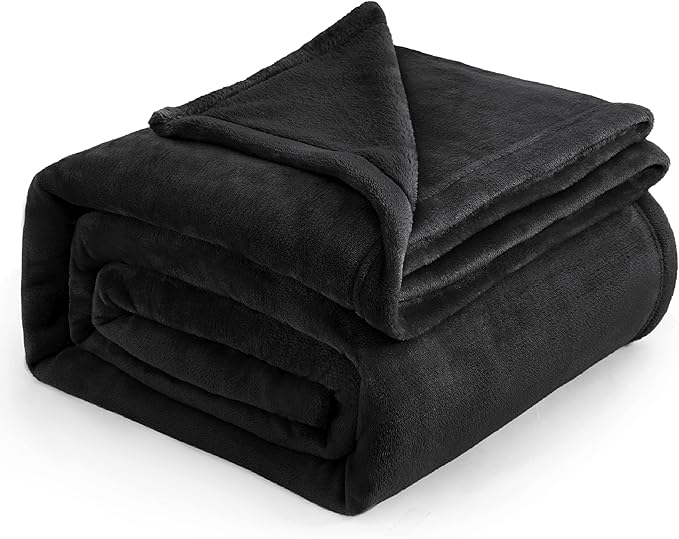 Bedsure GentleSoft Fleece Blankets King Size Black - Bed Blanket Soft Lightweight Plush Cozy Fuzzy Luxury Microfiber, 108x90 inches