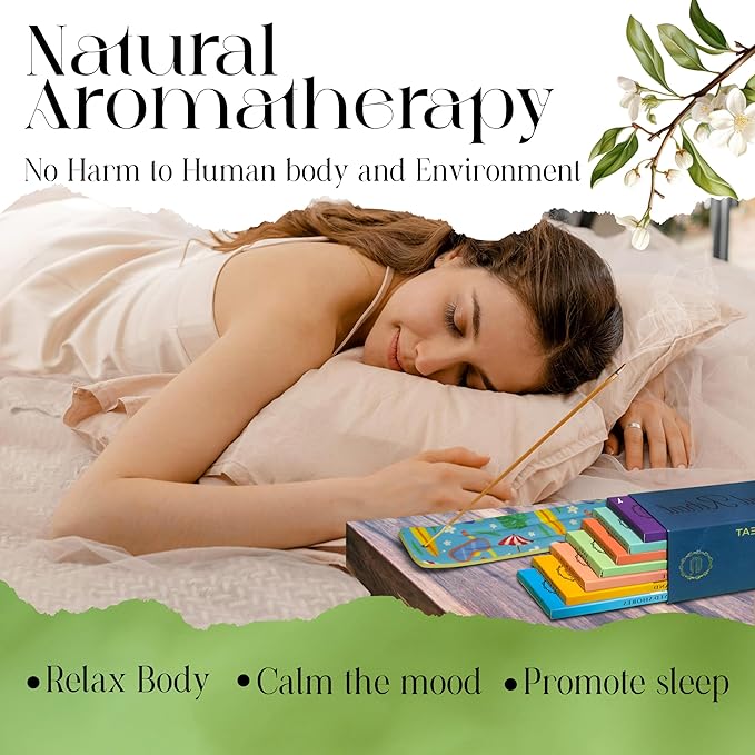 Raajsee Incense Sticks Natural, Set of 6 Organic Incents –120 Insence-Sticks with Holder– Aromatherapy Gifts, Non Toxic Clean Burning for Spiritual Cleansing – Ocean Salt, Grape Fruit Clove, Sage