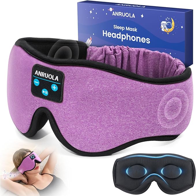3D Bluetooth Sleep Mask & Wireless Headphones for Side Sleepers, Comfortable Eye Mask for Sleeping, Meditation & Relaxation, Idea Gift for Men Women