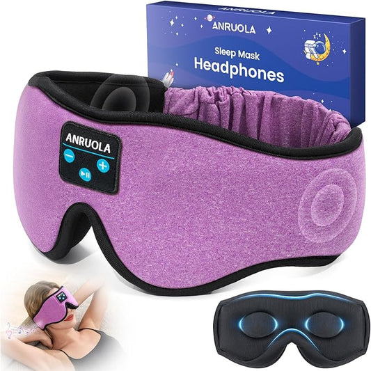 3D Bluetooth Sleep Mask & Wireless Headphones for Side Sleepers, Comfortable Eye Mask for Sleeping, Meditation & Relaxation, Idea Gift for Men Women