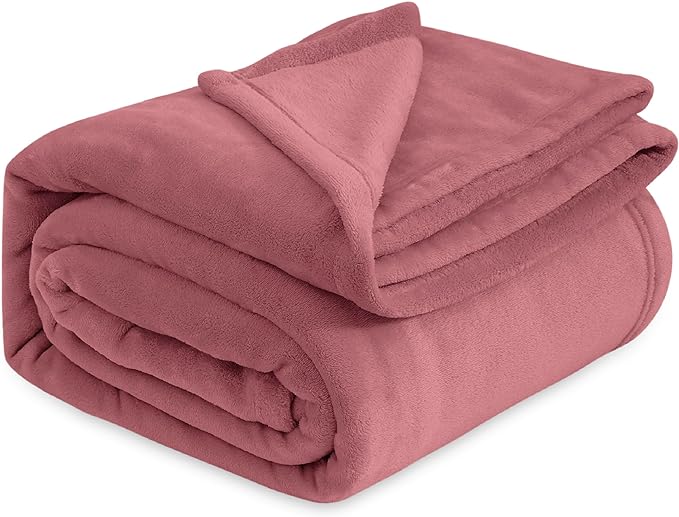 Bedsure GentleSoft Twin XL Fleece Blanket Dorm Bedding - Lightweight Soft Cozy Blankets for Bed, Sofa, Couch, Travel, Camping, Rose Pink, 66"x90"