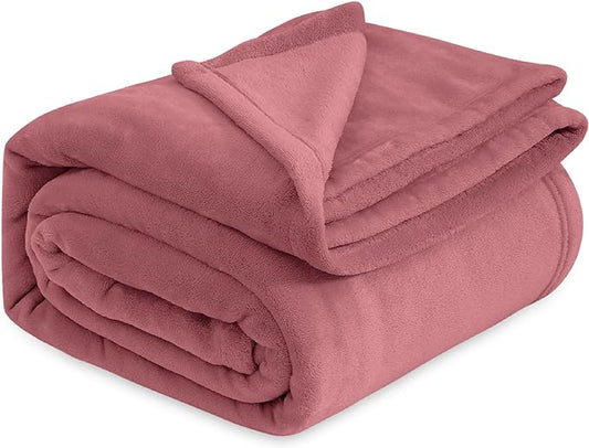 Bedsure GentleSoft Twin XL Fleece Blanket Dorm Bedding - Lightweight Soft Cozy Blankets for Bed, Sofa, Couch, Travel, Camping, Rose Pink, 66"x90"