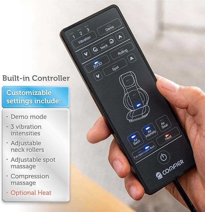 COMFIER Shiatsu Neck Back Massager with Heat, 2D ro 3D Kneading Massage Chair Pad, Full Body Massage Pad, Gifts for Dad Mom
