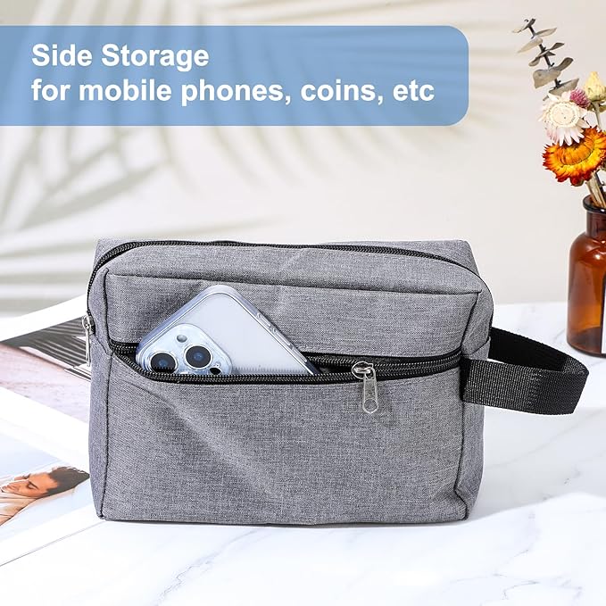 6 PCS Travel Toiletry Bag for Women and Men, Travel Pouch, Large Shaving Bag, Portable Grooming Bag, Foldable Storage Bags with Handle for Cosmetics Toiletries Tools, 6 Colors