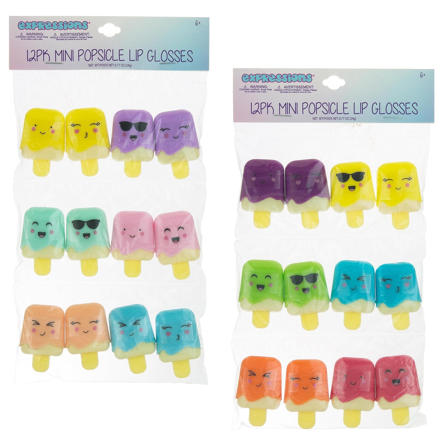12pc Pucker Pop Novelty Lip Gloss Set - Girls Cosmetics Mini Popsicle Lip Gloss Collection, Lip Gloss for Kids, Safe, Non Toxic Kids Makeup Set