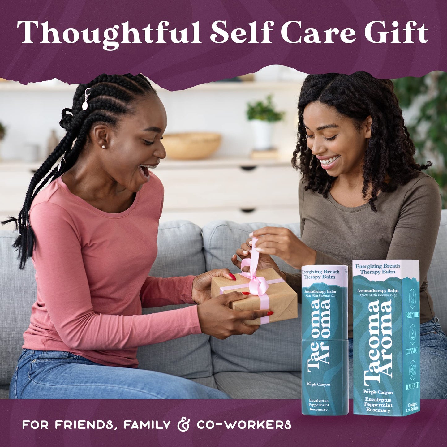 PURPLE CANYON Essential Oil Balm Stick | Energizing Breath Aromatherapy Balm | Body Balm Stick | Eucalyptus, Peppermint, Rosemary Essential Oils Blend Encourages Energy and Clarity | 6.5 Grams