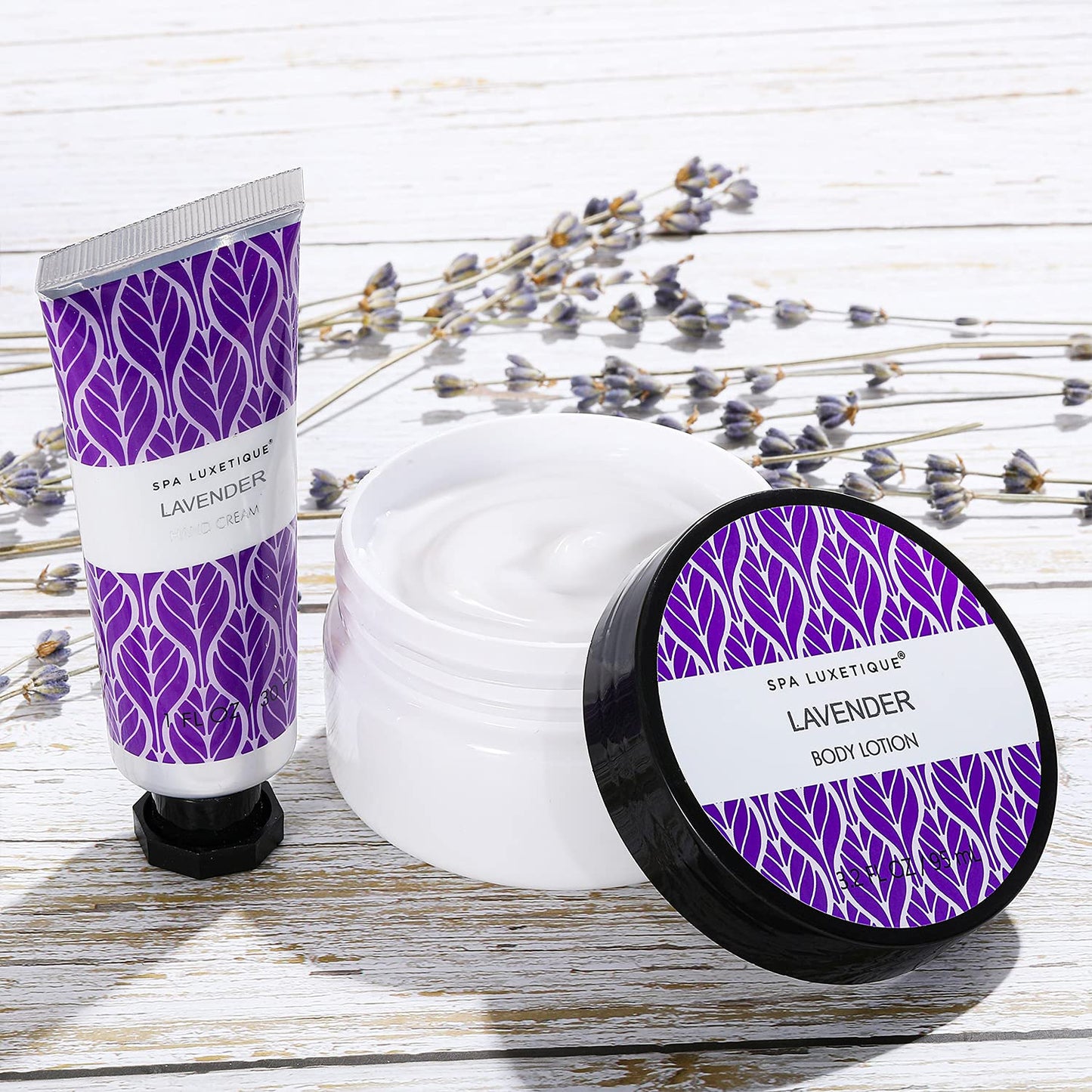 Spa Luxetique Lavender Spa Set, Bath Set for Women Gift, Relaxing Home Spa Kits Includes Body Lotion, Shower Gel, Bubble Bath, Hand Cream, Birthday Gifts for Women,Mothers Day Gifts