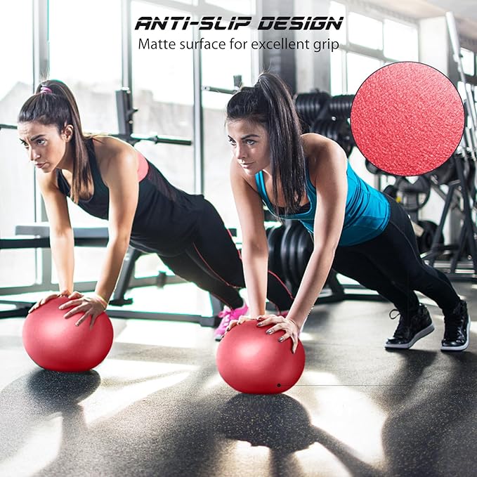 Cikyner Soft Pilates Ball, Small Exercise Ball 9 Inch Mini Gym Ball with Inflatable Straw, Suitable for Pilates, Yoga, Full Body Training, Physical Therapy and Balance improving at Home, Gym & Office