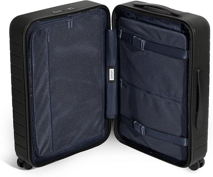 Away Bigger Carry-On Luggage, Lightweight Hardside Large Suitcase with Spinner Wheels, TSA Lock, Airline Approved, Jet Black