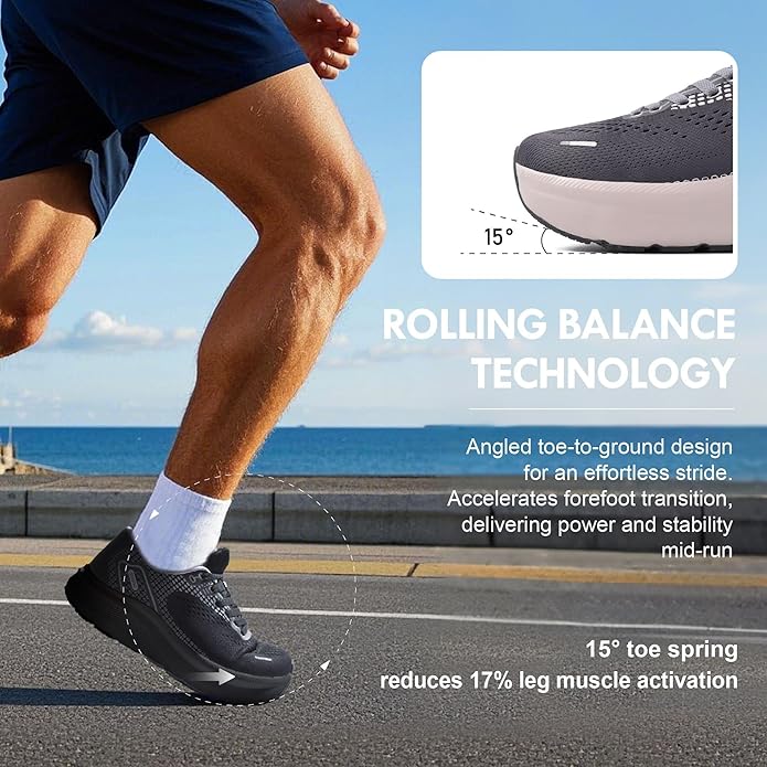 JACKSHIBO Wide Toe Box Shoes for Men Arch Support Shoes Wide Width Sneakers for Running Walking Athletic Tennis Orthopedic Plantar Fasciitis Workout with Thick Cushioned Zero Drop Sole