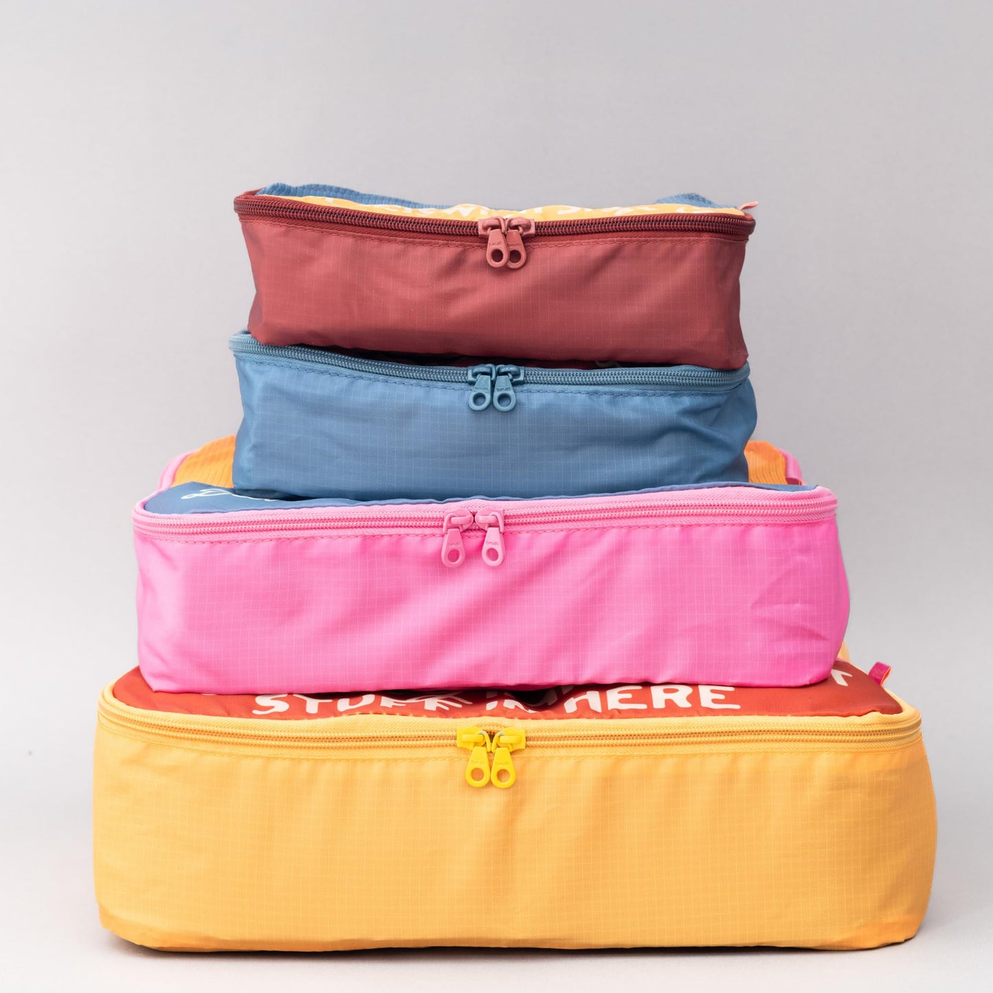 ban.do Getaway Polyester and Mesh Packing Cube Set, Includes 4 Soft Luggage Organizers in Various Sizes (Really Important Stuff)