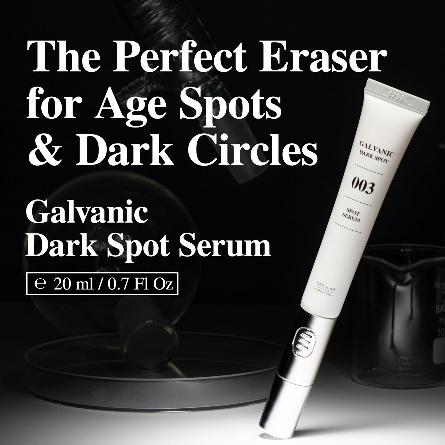 BARULAB Galvanic Dark Spot Serum Auto Depuffing Lifting Eye Cream - Deeply Penetrates Corrects Uneven Skin Tone Hyperpigmentation Dark Circles Fine Lines Wrinkles Puffiness Korean Skincare