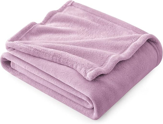Bedsure GentleSoft Fleece Throw Blanket for Couch Lilac - Lightweight Plush Fuzzy Cozy Soft Blankets and Throws for Sofa, 50x60 inches
