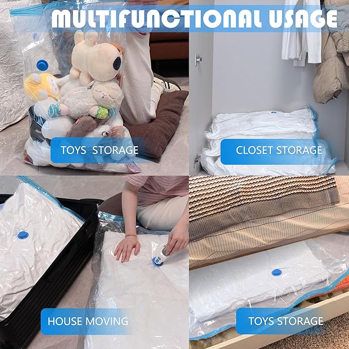 10 Pack XXL Jumbo Vacuum Storage Bags with Electric Air Pump, Space Saver Bags,Compression for Comforters and Blankets,Duvets,Pillows,Travel(47.2x35 in)