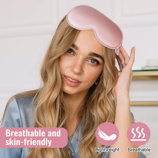 Sleep Mask,Upgraded 3D Deep Contoured Eye Mask for Sleeping,No Pressure Eye Covers 99% Block Out Light Eye Mask with Adjustable Elastic Strap for Sleeping, Yoga, Traveling (1pc,Pink)
