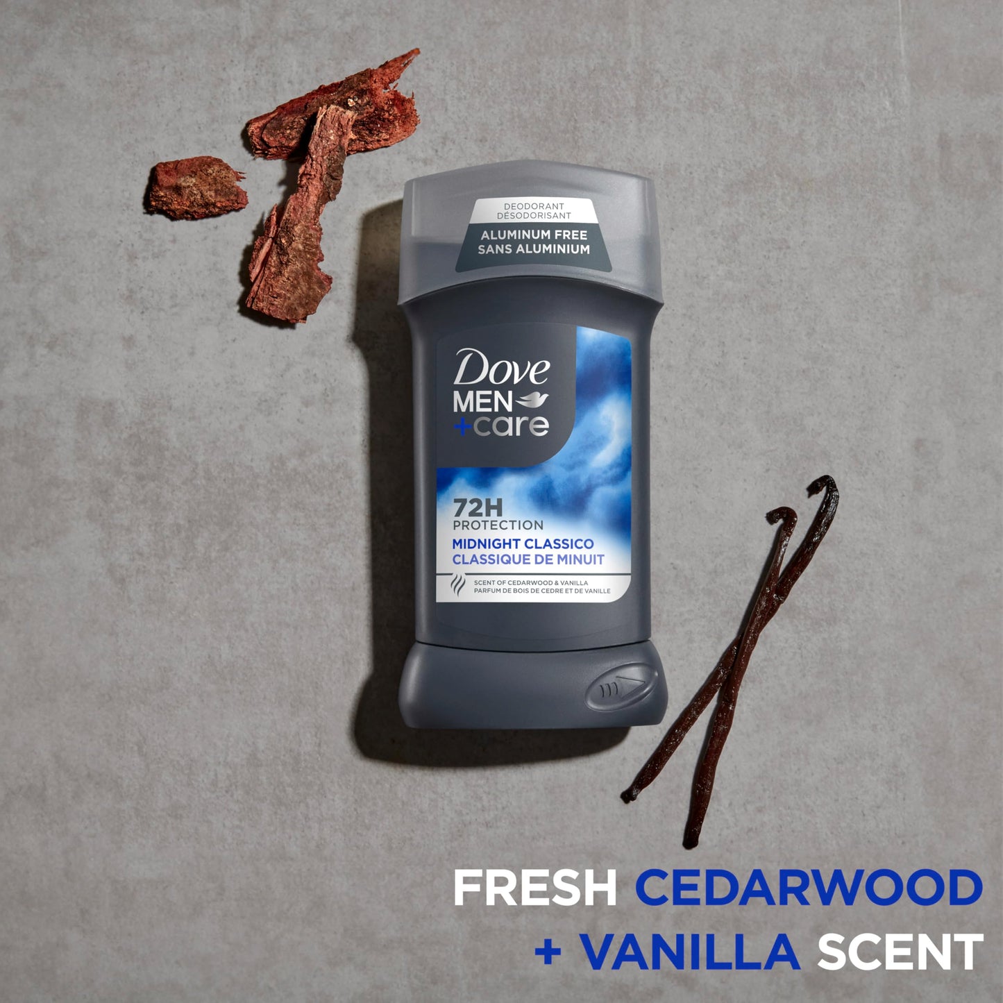 Dove Men+Care Deodorant Stick for Men 3 Count Midnight Classico Aluminum Free 72-Hour Odor Protection Mens Deodorant with Essential Oils & 1/4 Moisturizing Cream 3 oz