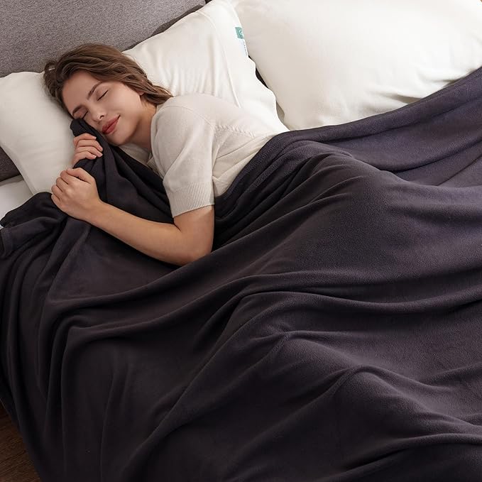 Berkshire Blanket Microfleece Twin Size Bed Blanket Black,Lightweight Soft Breathable Plush Micro Fleece Blanket for Bed Couch Sofa,60x92 Inches