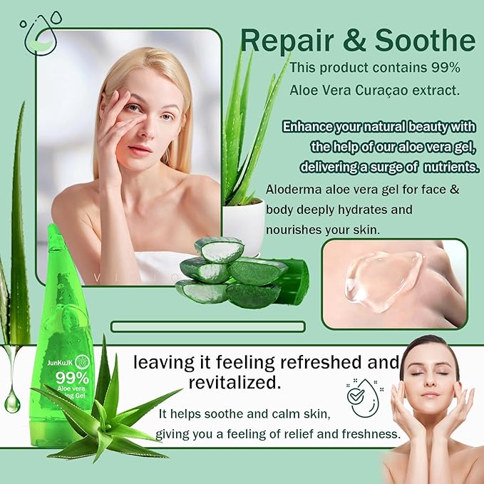 99% Purity Aloe Vera Gel,260ml - Hydrating Aloe Vera Gel for Face and Skin,No Sticky Moisturizing Aloe Gel A