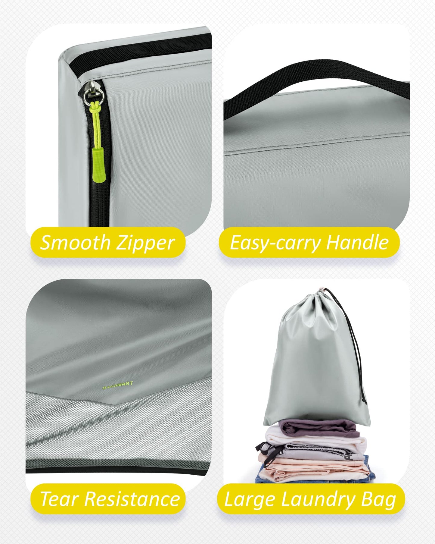 BAGSMART Packing Cubes for Suitcase, 8 Set Travel Packing Organizers Cubes, Lightweight Travel Cubes with Laundry Bag, Durable Luggage Organizer Bag Set with Shoe Bag