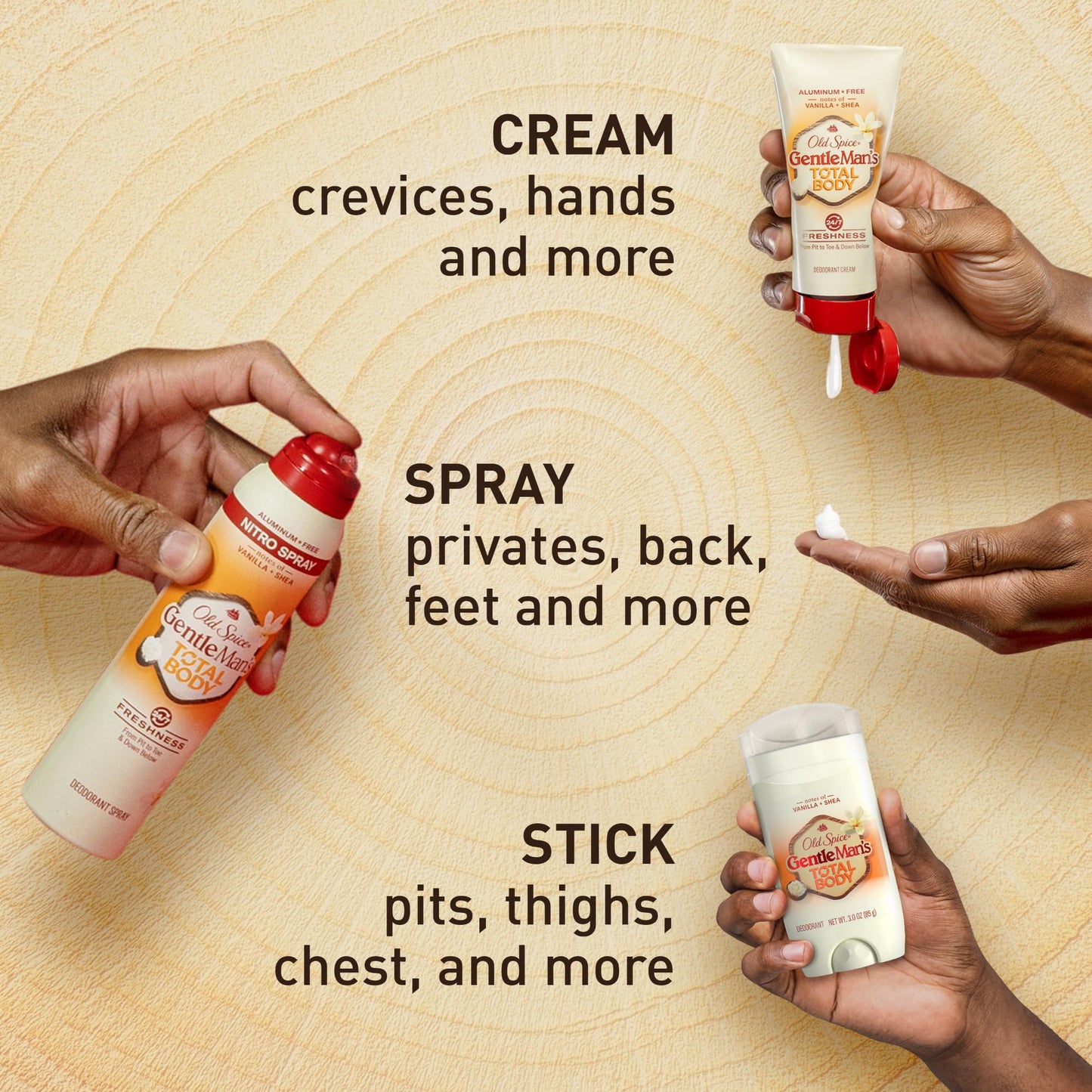 Old Spice Whole Body Deodorant Stick for Men, Travel Size, Aluminum Free, Vanilla + Shea Scent, 24/7 Odor Protection, 24/7 Freshness, Dermatologist Tested, Gentle on Skin, Safe to Use All Over, 0.5 oz