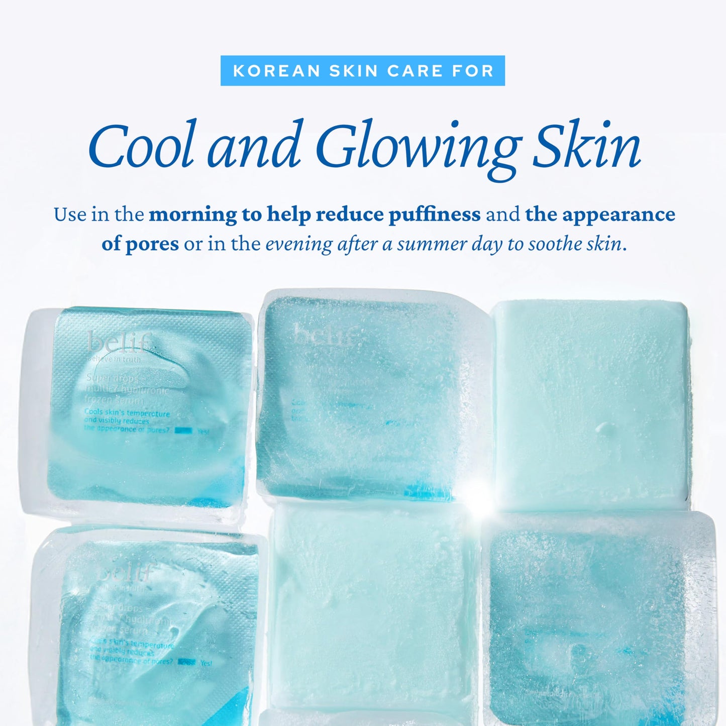 belif Super Drops Multi-7 Hyaluronic Frozen Serum - Hydrating, Soothing, Depuffing Serum with Peptides & Caffeine, Enhances Skin Elasticity, Korean Skincare, 5mlx9EA