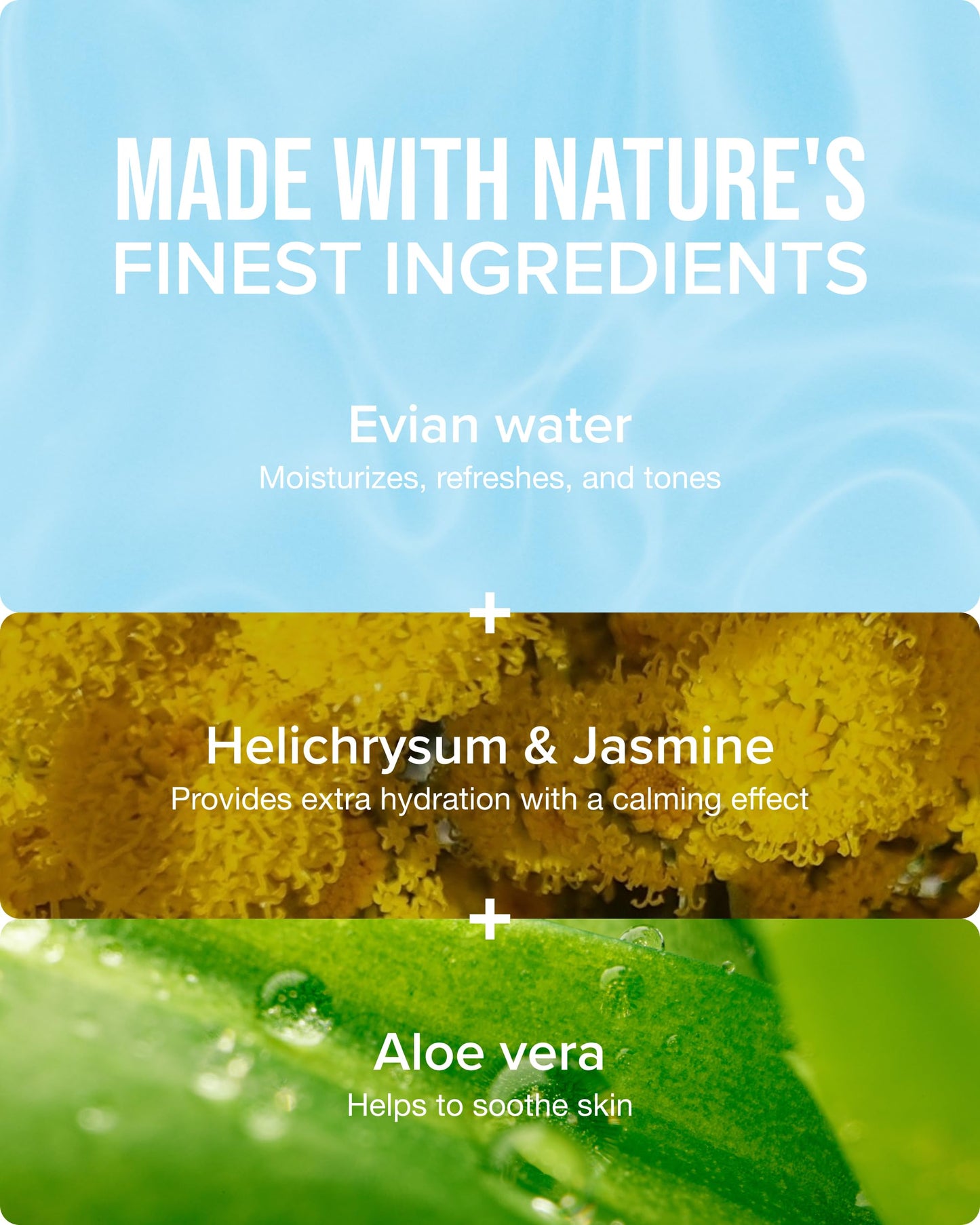 Evian Calm Facial Mist | Hydrating Mineral Water Face Spray with Aloe & Jasmine | Calming Toner Mist for Sensitive Skin | Travel Facial Spray to Hydrate, Refresh, & Calm Skin Anytime