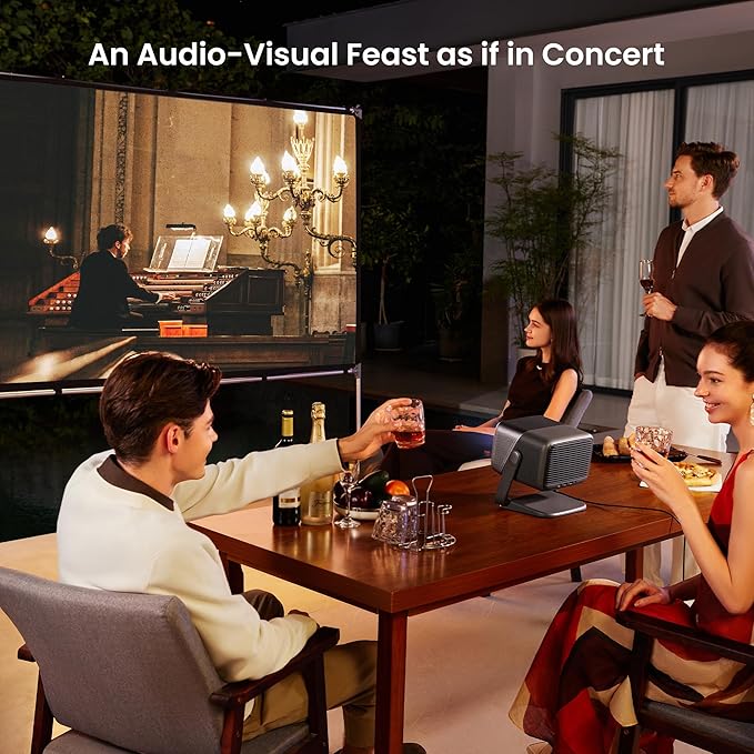 JMGO N1 Ultra 4K Triple Laser Projector, 360° Freestyle Gimbal, Blu-Ray 3D, 1900 ISO Lumen, HDR 10, Android TV 11, 10W*2 Dynaudio Speakers, Instant Keystone Correction, Smart & Portable Theater