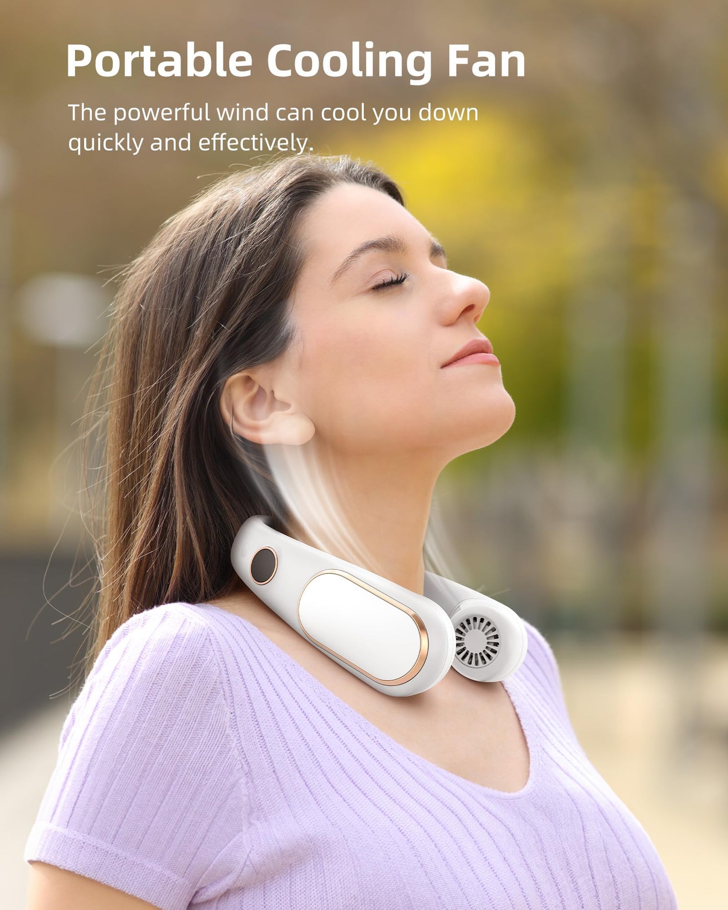 Koonie Neck Fan Rechargeable 5 Speeds, Portable Personal, Hands Free Bladeless, Battery Operated Wearable Adjustable, Screen Design, 4-12 Hours, Cooling For Travel, Outdoor, Indoor