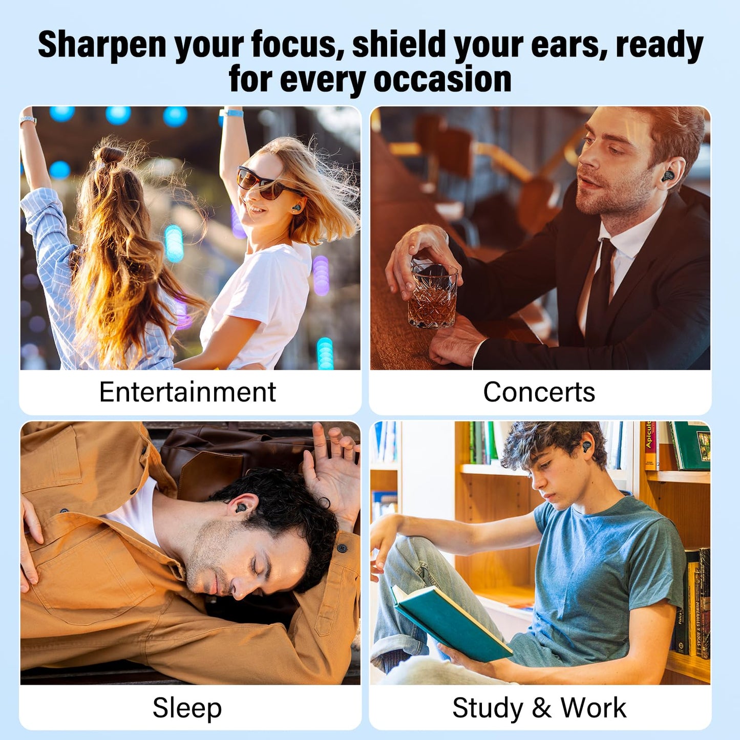 Adjustable Ear Plugs for Sleeping – 2-Level Noise Cancelling (17–35dB), Reusable Silicone Earplugs for Sleeping, Snoring, Travel, Office, and Side Sleepers with 6 Pairs of Tips & Magnetic Carry Case