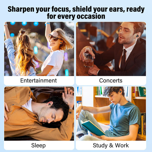 Adjustable Ear Plugs for Sleeping – 2-Level Noise Cancelling (17–35dB), Reusable Silicone Earplugs for Sleeping, Snoring, Travel, Office, and Side Sleepers with 6 Pairs of Tips & Magnetic Carry Case