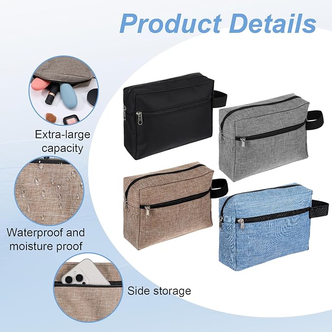 8 Pcs Travel Toiletry Bag for Women Men, Waterproof travel toiletries Bag, Hanging Cosmetic Bags with Handle, Shaving Kit Bags for Cosmetics Toiletries Accessories