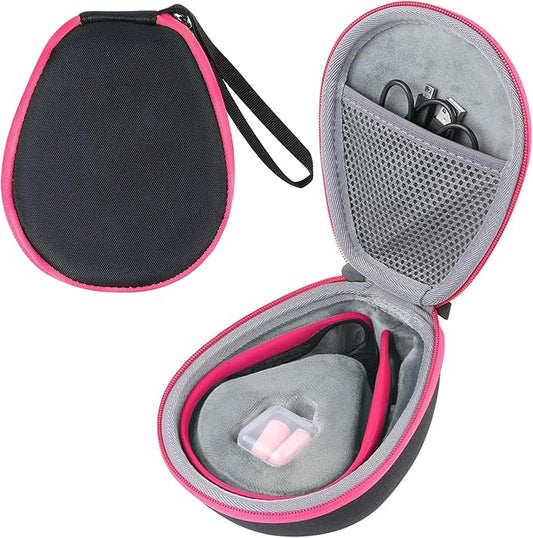 co2CREA Hard Case for SHOKZ New OpenRun Pro 2/1, OpenRun, OpenMove, OpenSwim Pro, OpenSwim, Compatible with All SHOKZ Open-Ear Bone Conduction Sport Headphones, Black Case + Pink Zipper